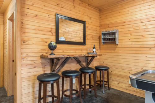 Basement rec room - custom bar by local craftsman